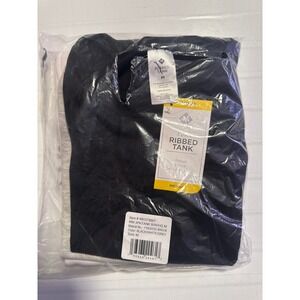 Members Mark Womens Ribbed Tank Top 3 Pack Black White Grey Medium SC1441